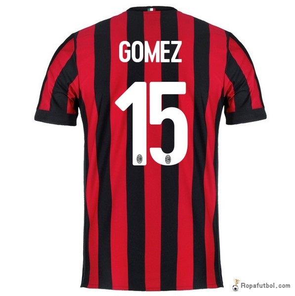 Camiseta AC Milan Replica Primera Ropa Gomez 2017/18 Rojo